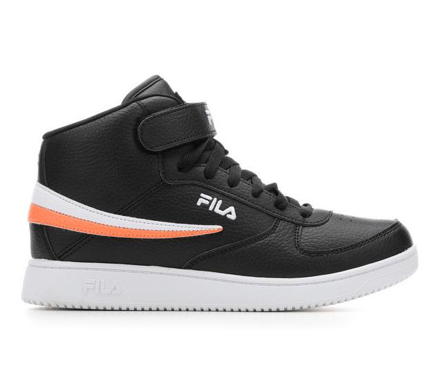 Boys' Fila Little Kid & Big Kid A-High Sneakers in Blk/Wht/Orange color