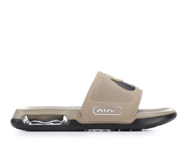 Men's Nike Air Max Cirro Sport Slides in Khaki/Blk/Slv color