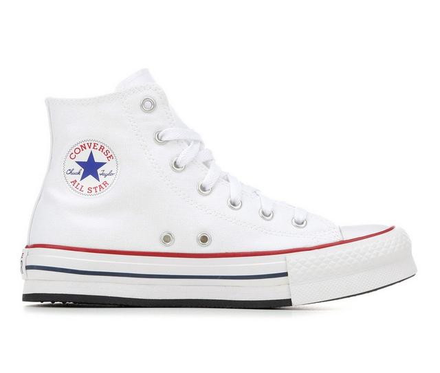 Girls' Converse Big Kid Chuck Taylor All Star HI Lift High-Top Sneakers in Wht/Garnet/Navy color
