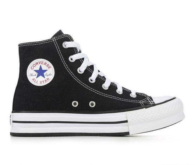 Girls' Converse Big Kid Chuck Taylor All Star HI Lift High-Top Sneakers in BLK/WHT/BLK color