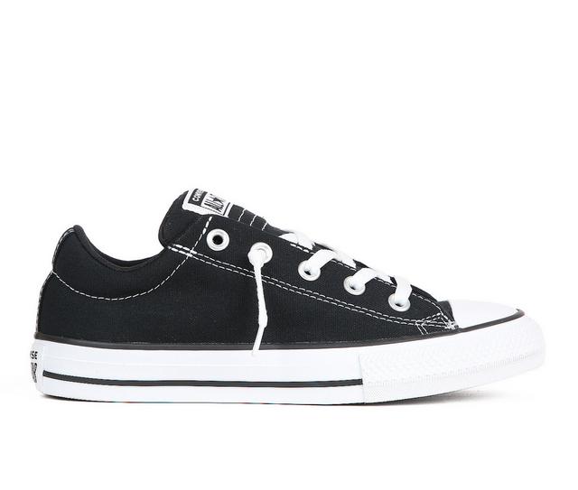 Kids' Converse Big Kid Chuck Taylor All Star Street Ox Slip-On Sneakers in Black/White color