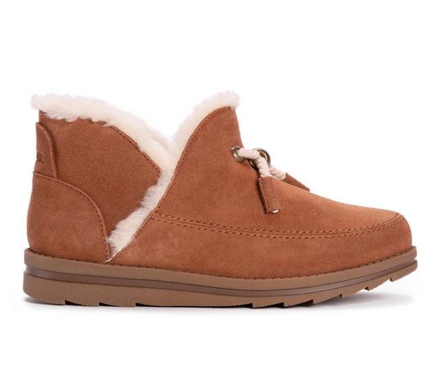 Women's MUK LUKS Sunset Winter Booties in Cognac color