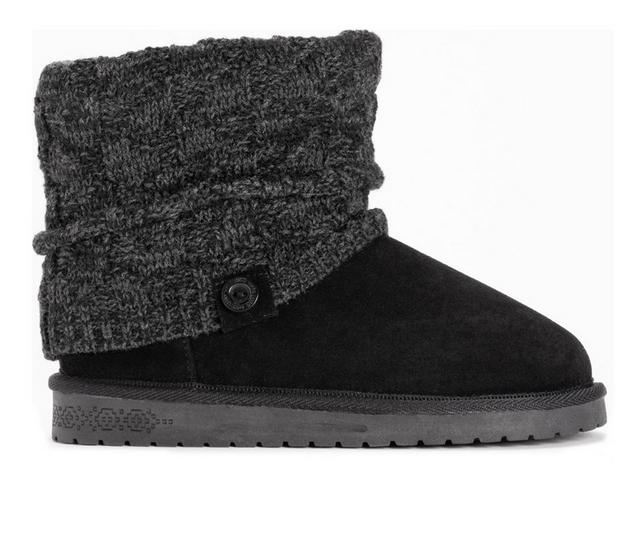 Women's Essentials by MUK LUKS Laurel Water Resistant Winter Boots in Black Heather color