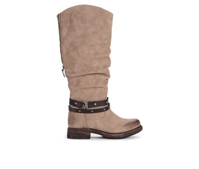 Women's MUK LUKS Logger Victoria Knee High Boots in Stone color
