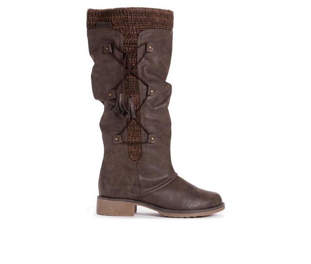 Women's MUK LUKS Bianca Beverly Knee High Boots in Brown color