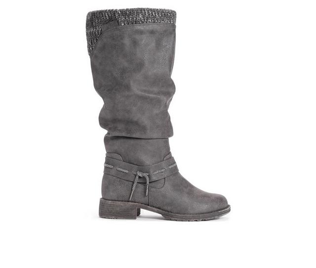 Women's MUK LUKS Bianca Briana Knee High Boots in Grey color