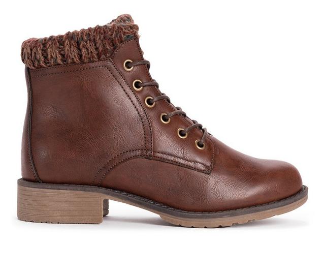 Women's MUK LUKS Hiker Alps Fashion Hiking Boots in Cognac color