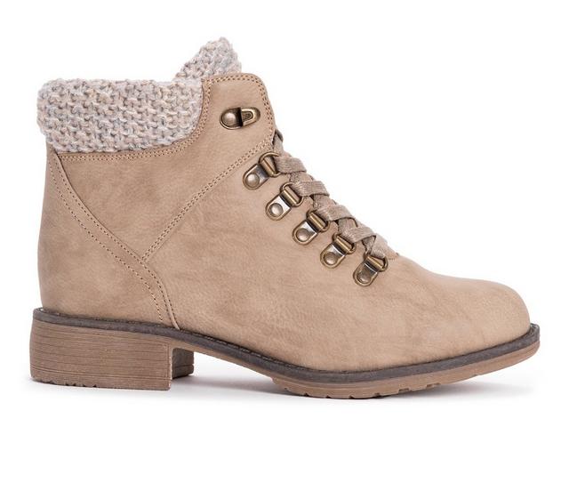 Women's MUK LUKS Hiker Denali Fashion Hiking Boots in Stone color