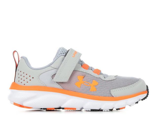 Boys' Under Armour Little Kid Assert 9 Running Shoes in Grey/Wht/Orange color