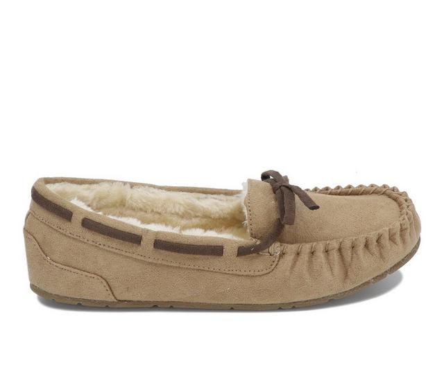 Unionbay Yum Mocassin Slippers in Light Brown color
