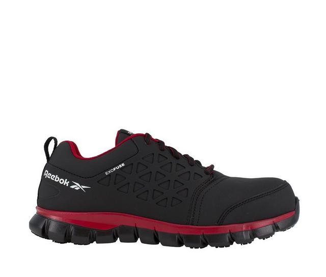 Men's REEBOK WORK Sublite Cushion Work RB4058 Work Shoes in Black/ Red color