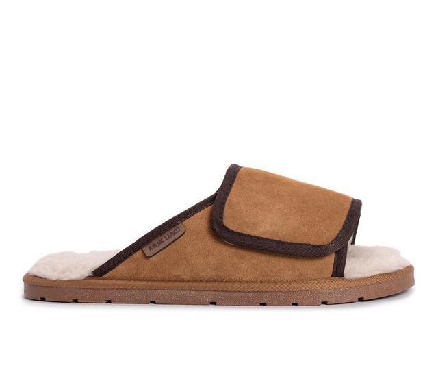 Leather Goods by MUK LUKS Topher Open Toe Slippers in Camel color