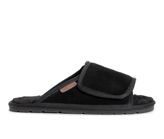 Leather Goods by MUK LUKS Topher Open Toe Slippers in Ebony color