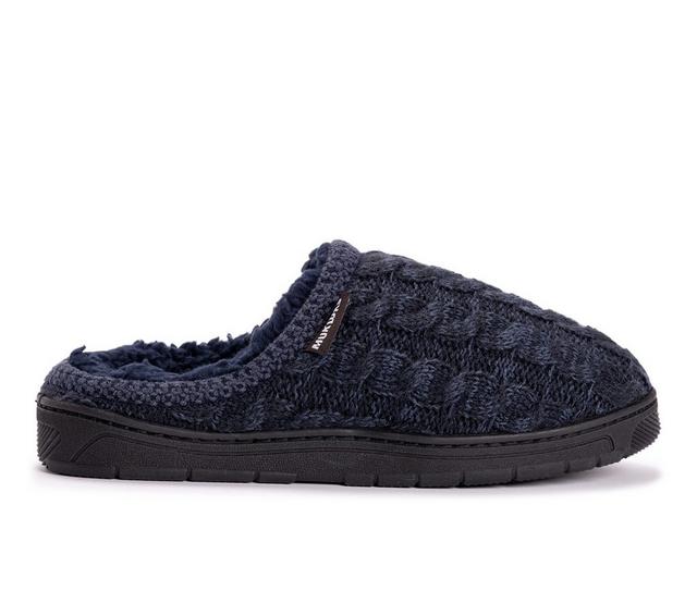 MUK LUKS Gabriel Clog Slippers in Dark Blue color