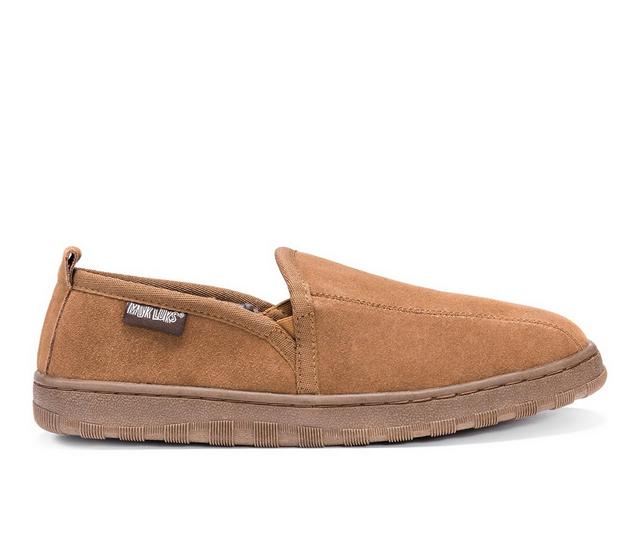 MUK LUKS Eric Printed Berber Suede Slippers in Tan color