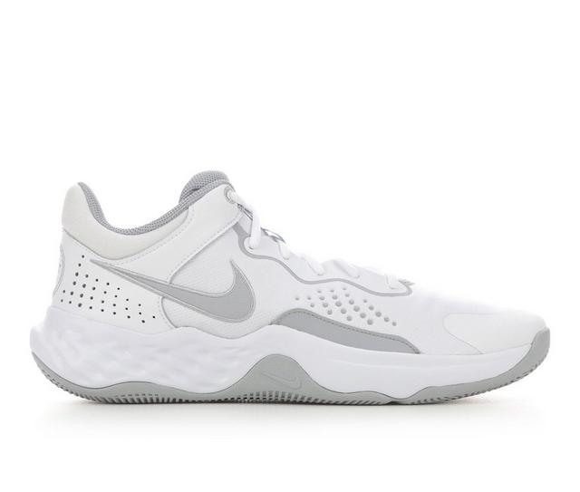 Men's Nike Fly By Mid III Basketball Shoes in White/Wolf Grey color