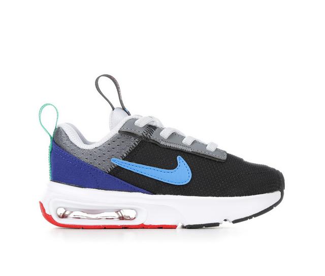 Boys' Nike Infant & Toddler Air Max INTRLK Slip-On Running Shoes in Black/Blue/Grey color