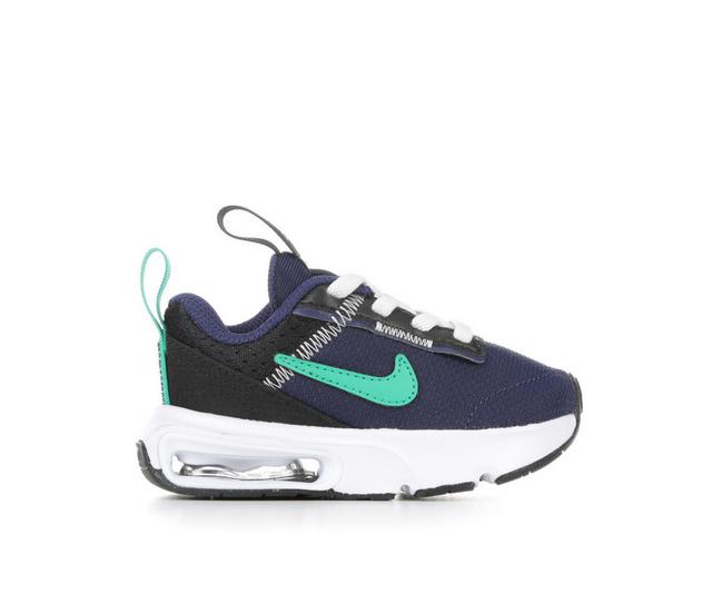 Boys' Nike Infant & Toddler Air Max INTRLK Slip-On Running Shoes in MdnNvy/Grn/Blk color