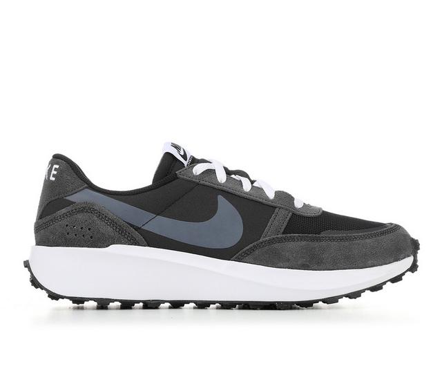 Men's Nike Waffle Debut Sneakers in Black/White 001 color