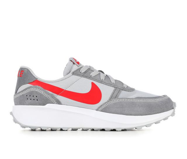 Men's Nike Waffle Debut Sneakers in Grey/Red 004 color