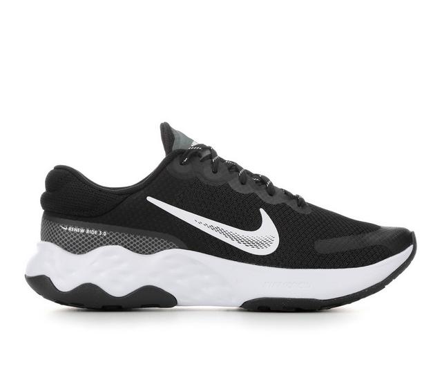 Men's Nike Renew Ride 3 Running Shoes in Black/White/Gry color