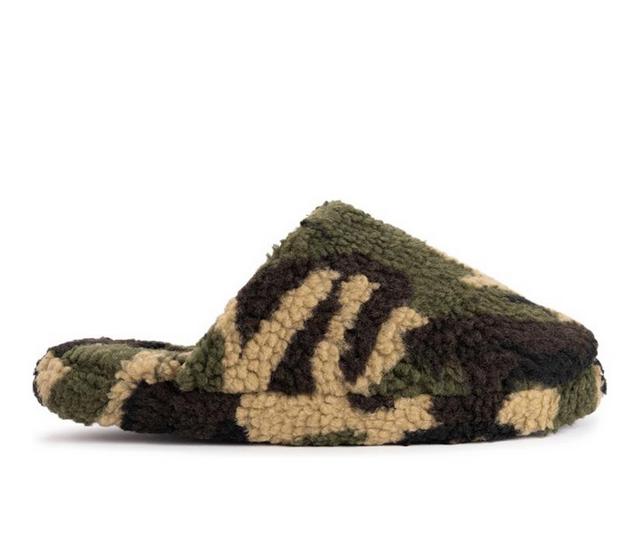 MUK LUKS Maven Slippers in Olive Camo color