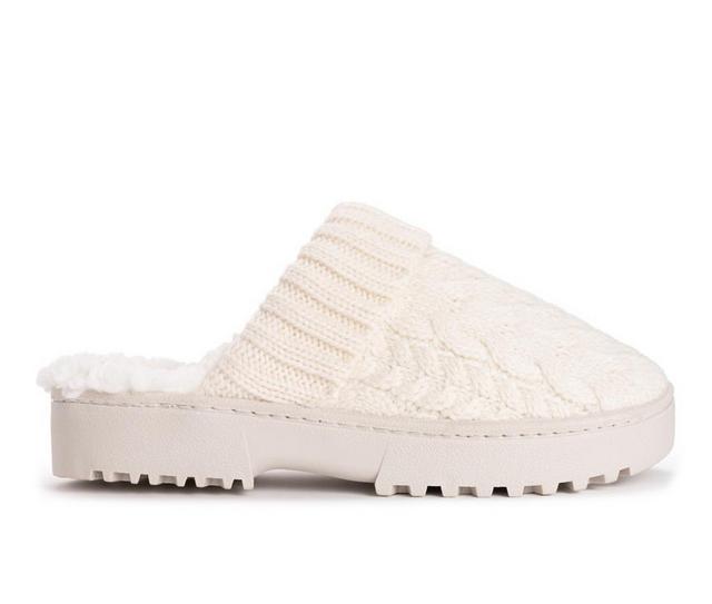 MUK LUKS Minette Slippers in Ivory Cable color