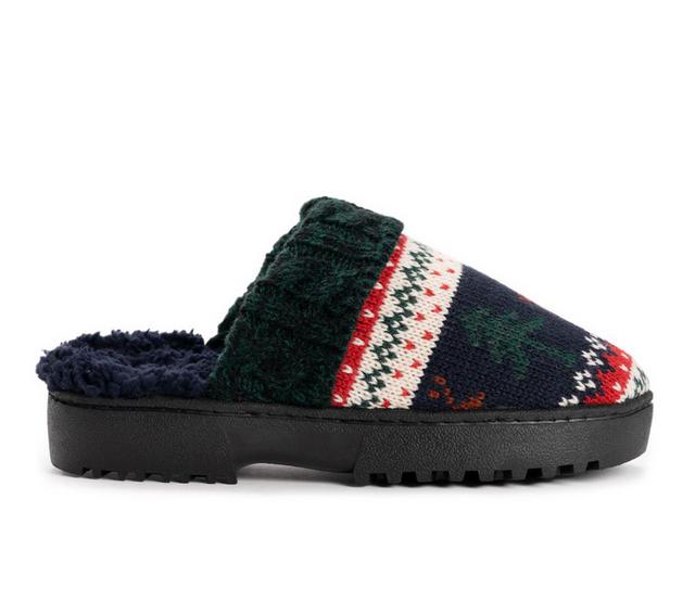 MUK LUKS Minette Slippers in Black Fairisle color