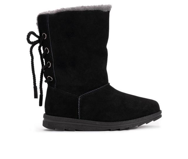 Women's MUK LUKS Ziggy Rodeo Winter Boots in Black color