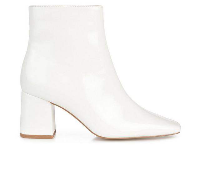 Women's Journee Collection Haylinn Block Heel Booties in White color