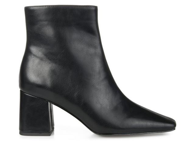 Women's Journee Collection Haylinn Block Heel Booties in Black color