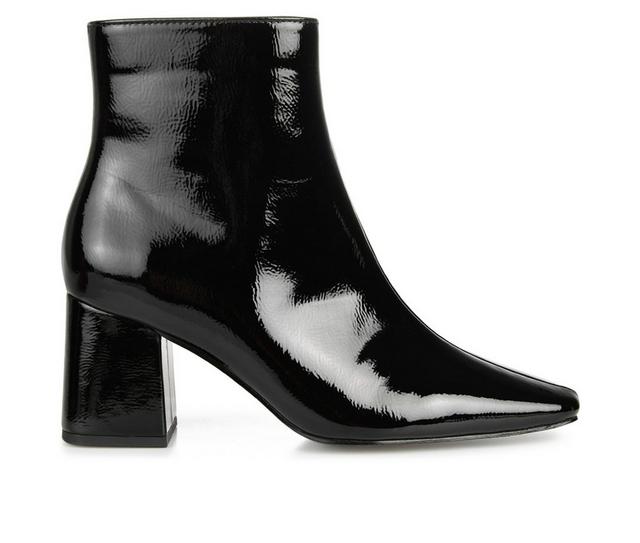 Women's Journee Collection Haylinn Block Heel Booties in Black PU color