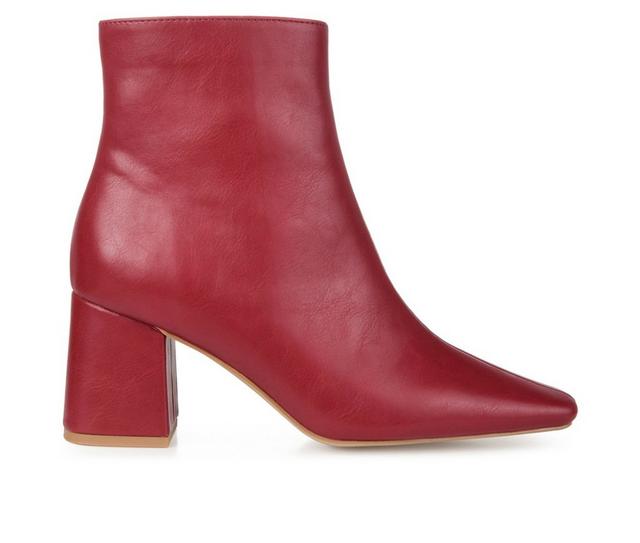 Women's Journee Collection Haylinn Block Heel Booties in Brick color