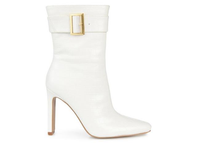 Women's Journee Collection Elanie Boots in White color