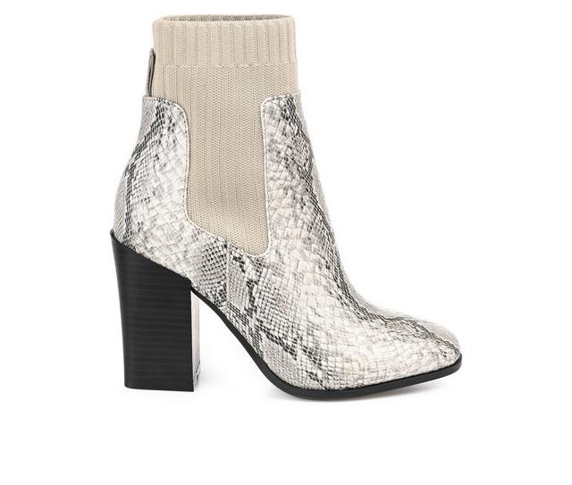 Women's Journee Collection Adalia Heeled Booties in Snake color