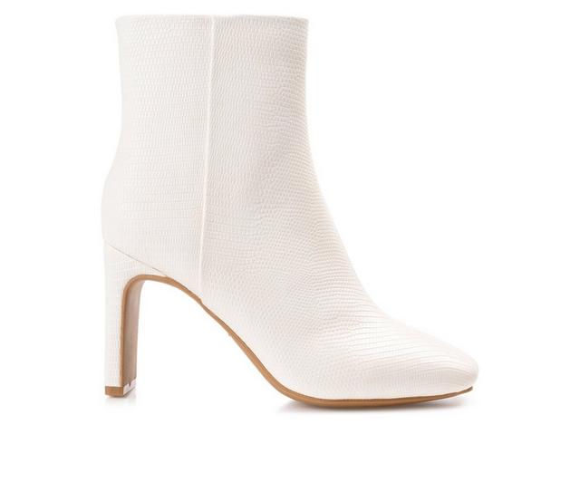 Women's Journee Collection Sarla Heeled Booties in White color