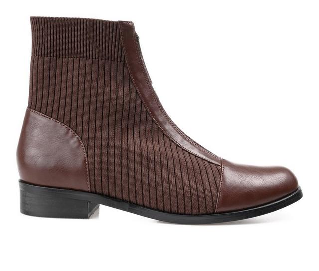 Women's Journee Collection Bexlie Booties in Brown color
