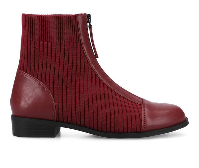 Women's Journee Collection Bexlie Booties in Cranberry color