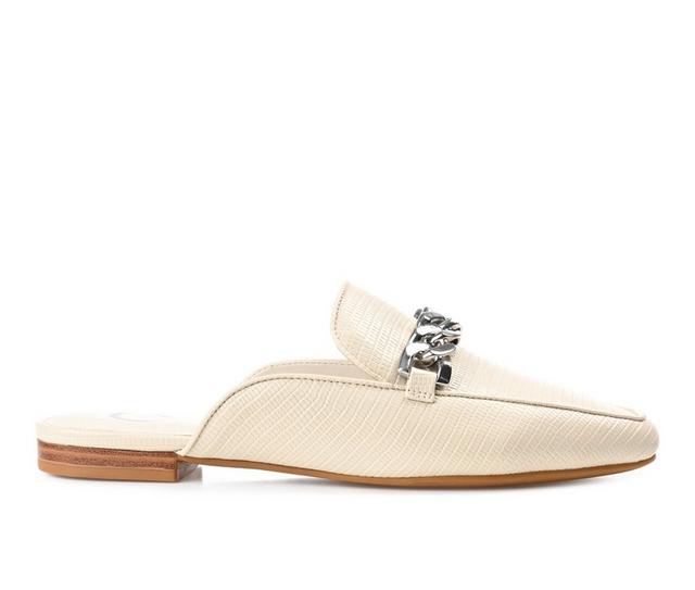 Women's Journee Collection Hazina Mules in Ivory color