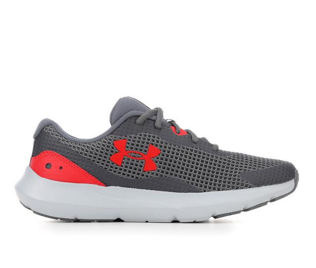 Men's Under Armour Surge 3 Running Shoes in Grey/Red color