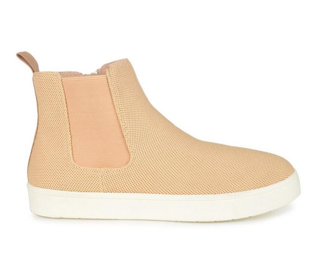 Women's Journee Collection Kolbee High-Top Sneaker Booties in Tan color