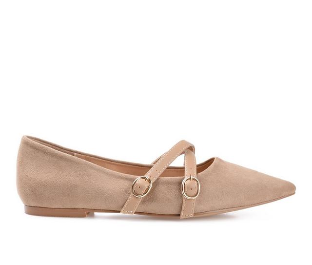 Women's Journee Collection Patricia Flats in Taupe color