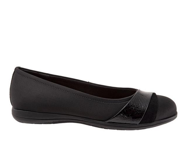 Women's Trotters Danni Flats in Black Micro color