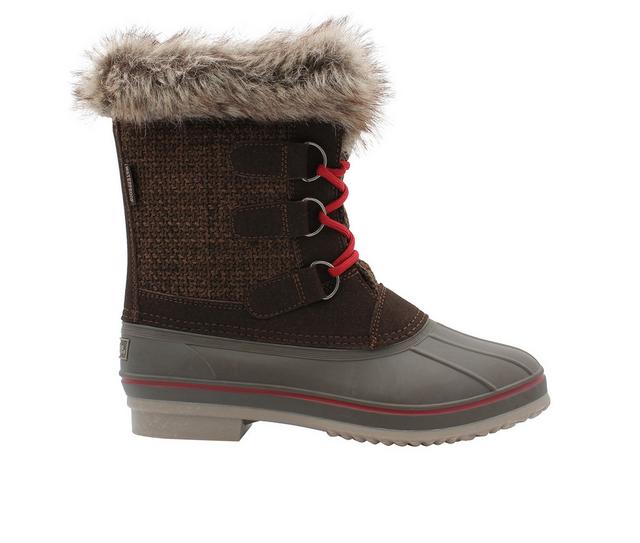 Women's Northside Katie Winter Boots in Dark Brown/Red color