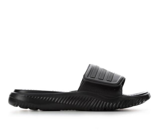 Men's Adidas AlphaBounce Slide 2.0 Sport Slides in Black/Black color
