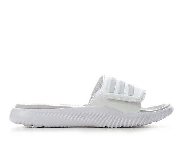 Men's Adidas AlphaBounce Slide 2.0 Sport Slides in White/Grey color