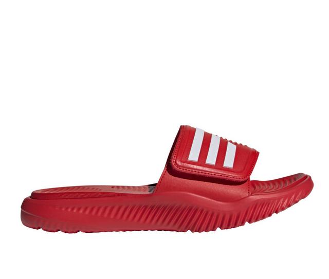 Men's Adidas AlphaBounce Slide 2.0 Sport Slides in Red/White/Red color