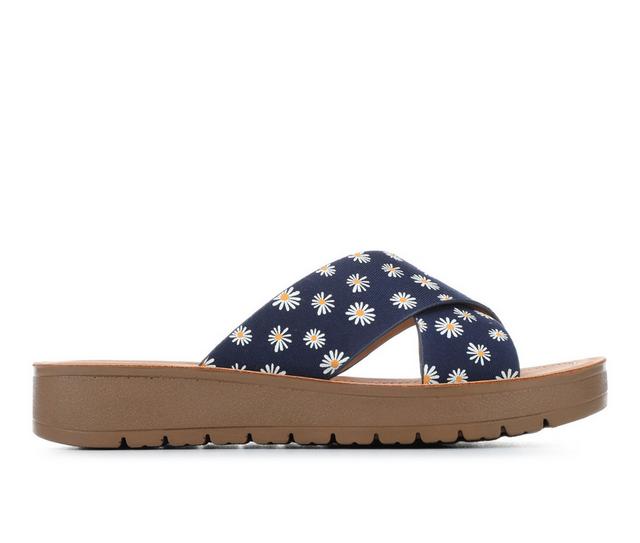Women's Solanz Lucy Sandals in Navy Daisy color
