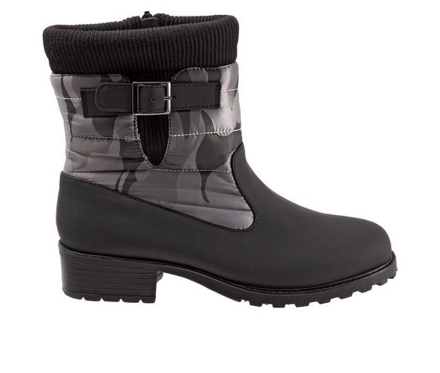 Women's Trotters Berry Mid Winter Boots in Black/Camo color