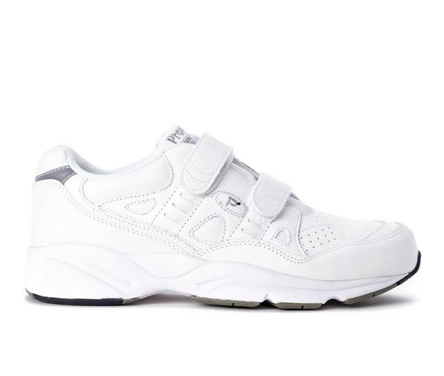 Men's Propet Stability Walker Strap Walking Shoes in White color